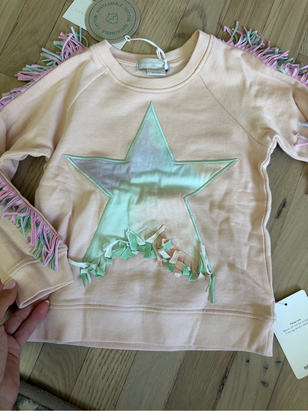 Stella McCartney fringe sweatshirt size 4 & 6 available